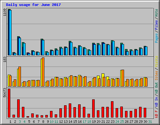 Daily usage for June 2017