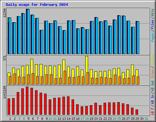 Daily usage for February 2024