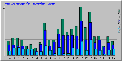 Hourly usage for November 2009