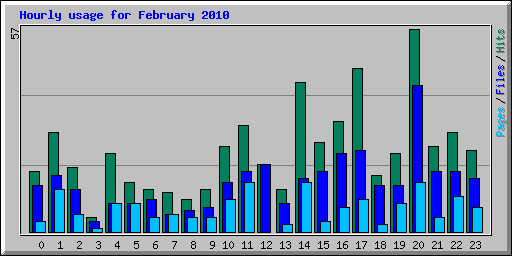 Hourly usage for February 2010