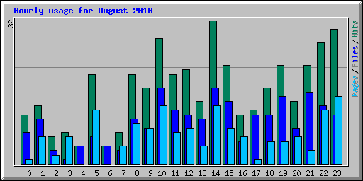 Hourly usage for August 2010