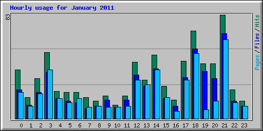 Hourly usage for January 2011