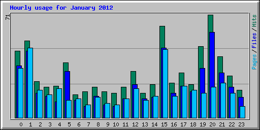 Hourly usage for January 2012