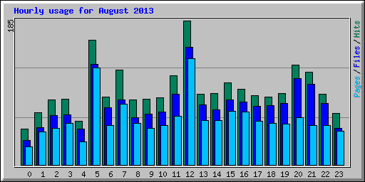 Hourly usage for August 2013