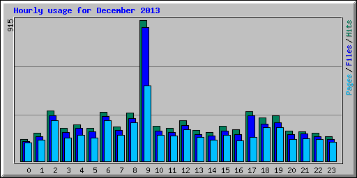 Hourly usage for December 2013