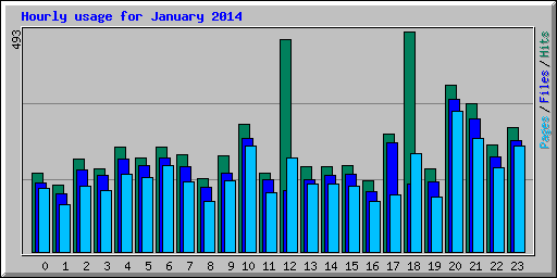 Hourly usage for January 2014