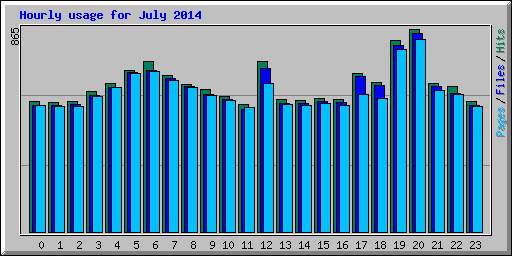 Hourly usage for July 2014