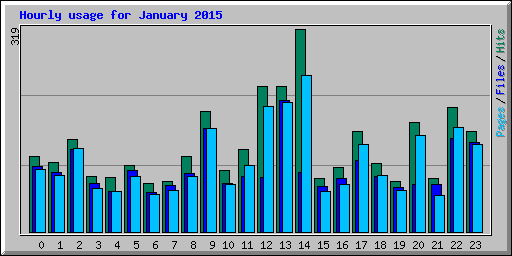 Hourly usage for January 2015