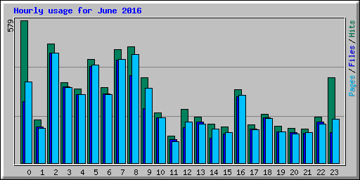 Hourly usage for June 2016