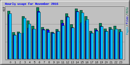 Hourly usage for November 2016