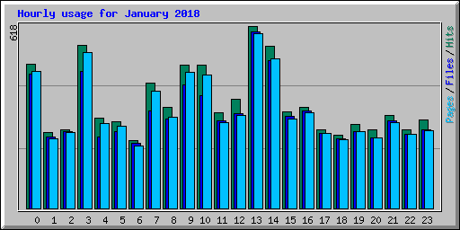 Hourly usage for January 2018