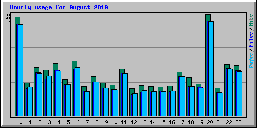 Hourly usage for August 2019