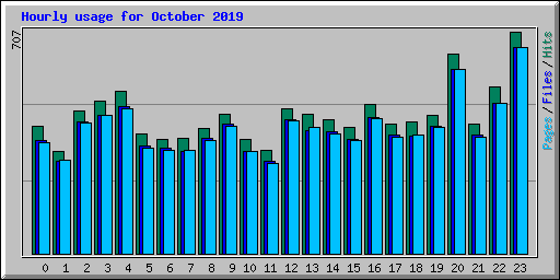 Hourly usage for October 2019