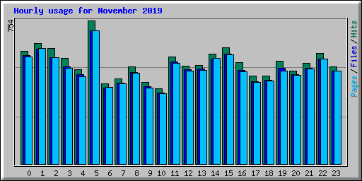 Hourly usage for November 2019