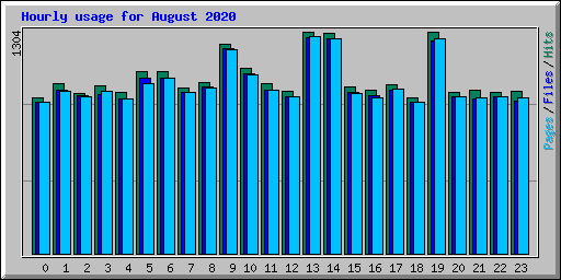 Hourly usage for August 2020