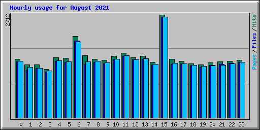 Hourly usage for August 2021