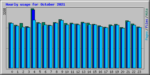 Hourly usage for October 2021