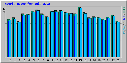 Hourly usage for July 2022