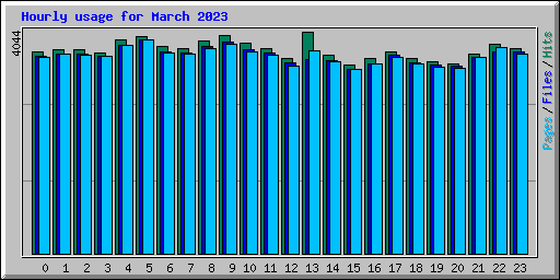 Hourly usage for March 2023