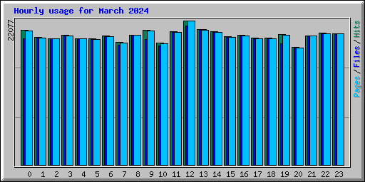 Hourly usage for March 2024