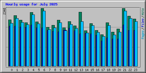 Hourly usage for July 2025