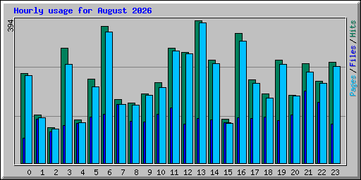Hourly usage for August 2026